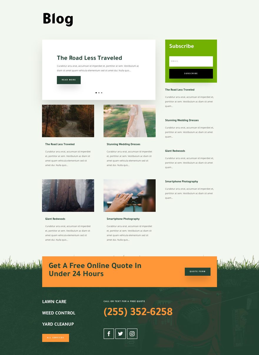 divi landscape maintenance layout pack