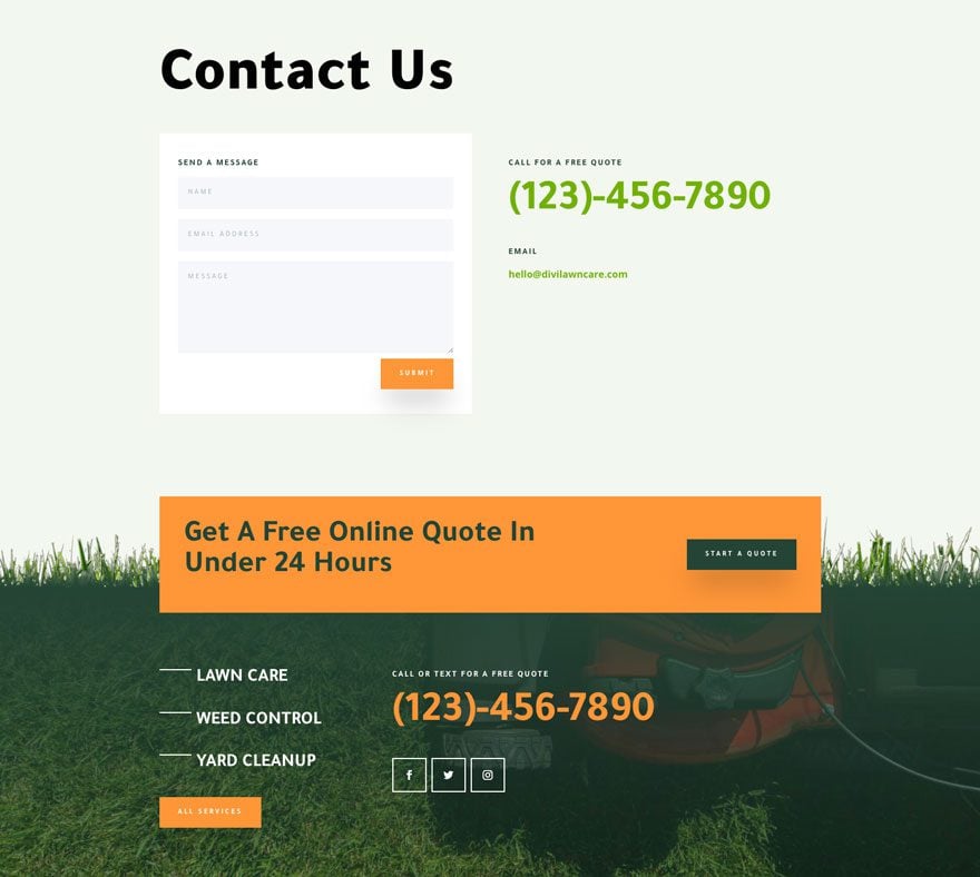 divi landscape maintenance layout pack