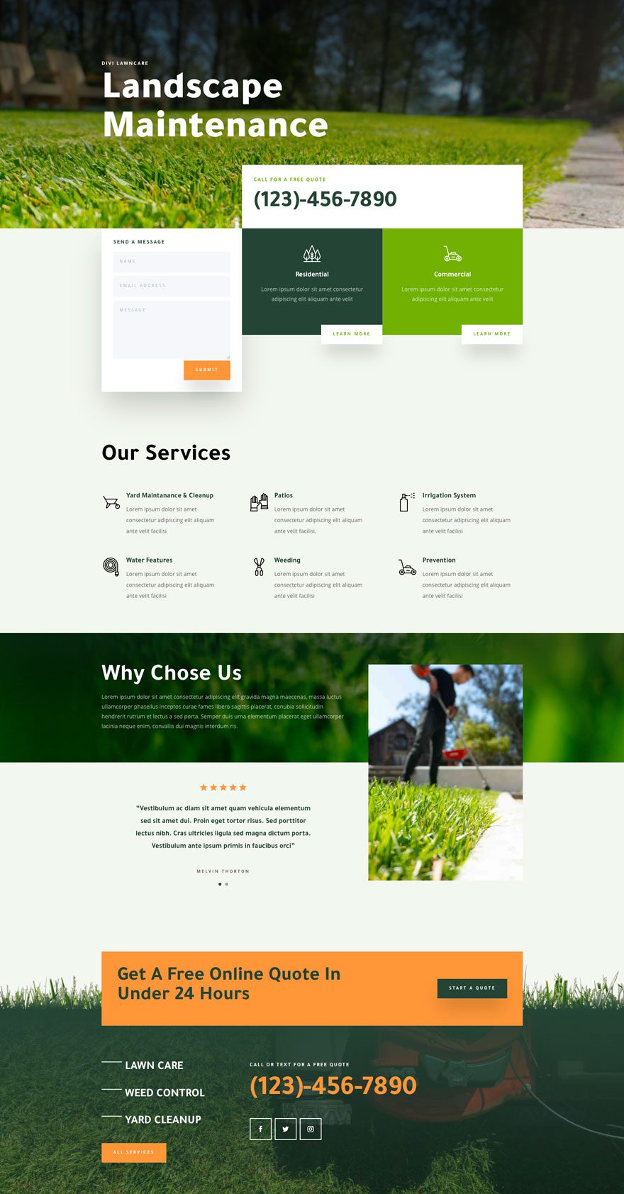 divi landscape maintenance layout pack