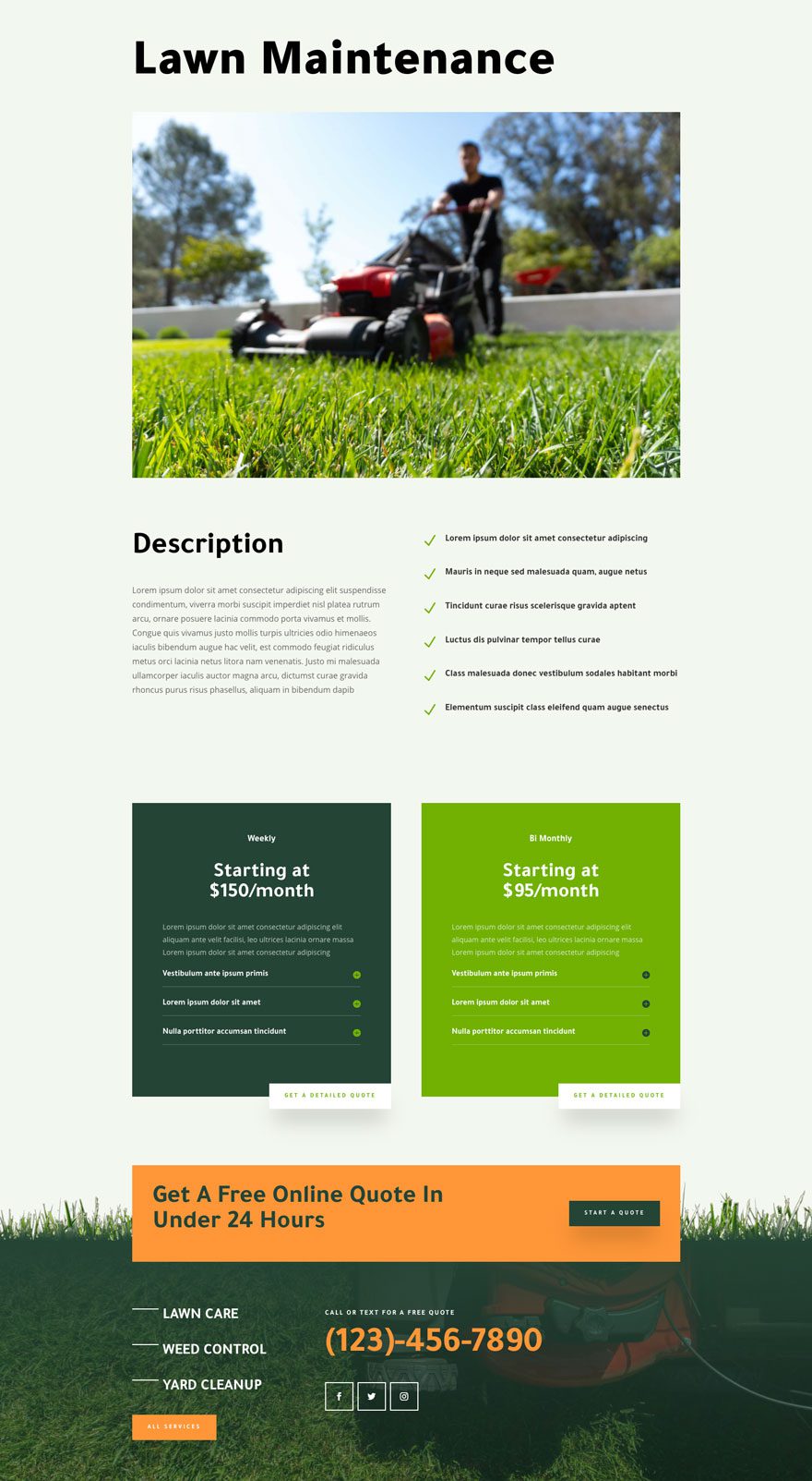 divi landscape maintenance layout pack