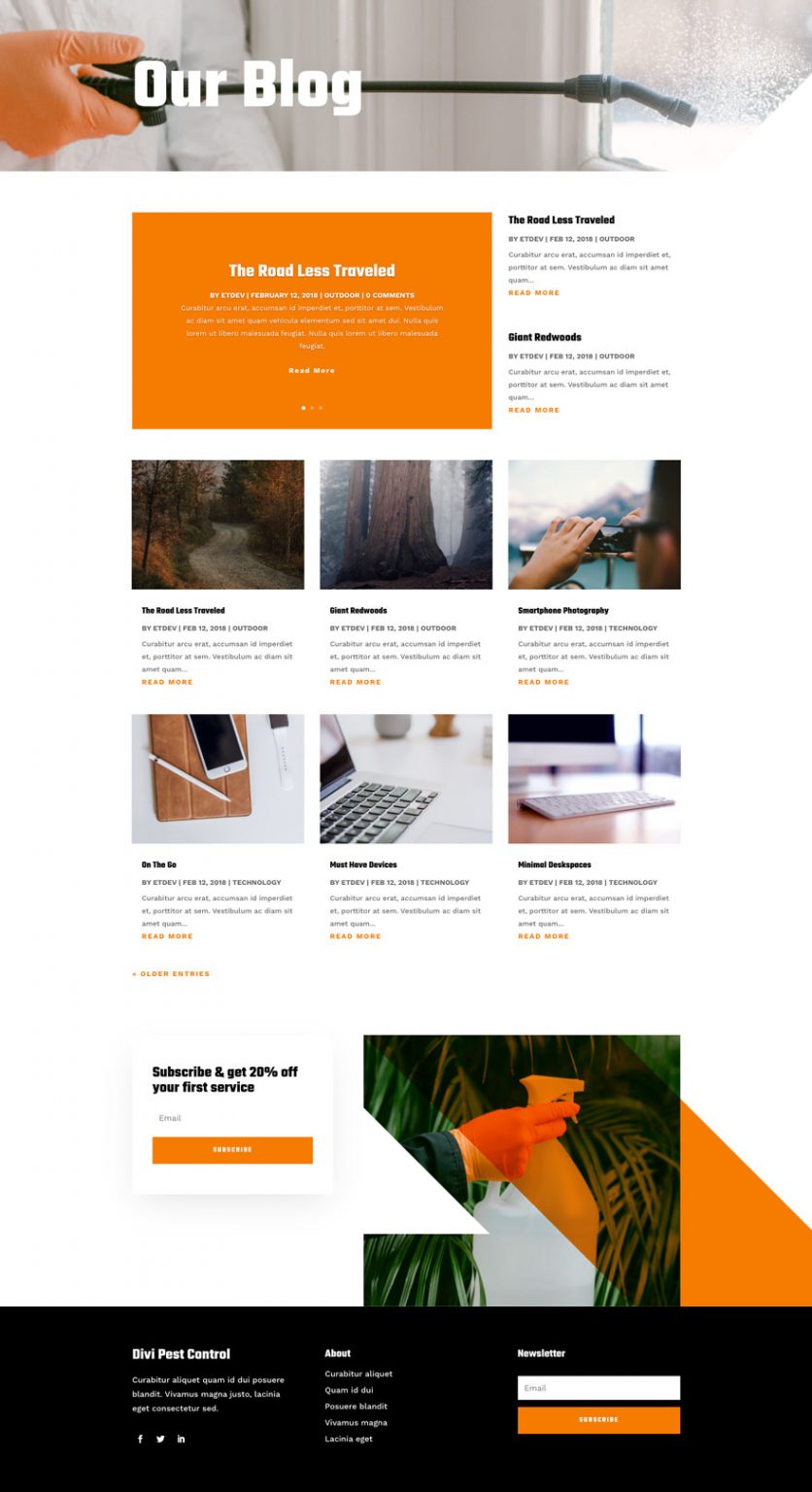 Get a FREE Pest Control Layout Pack for Divi