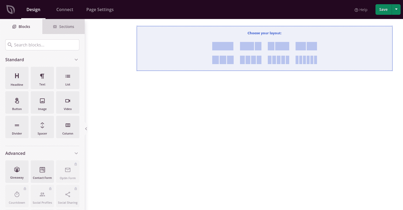 The SeedProd landing page editor.