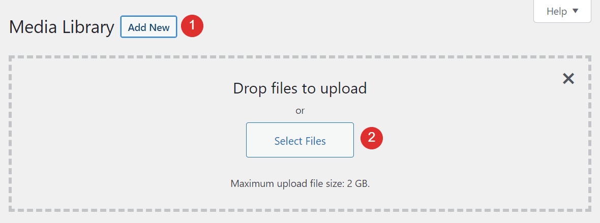 Uploading new media files to WordPress