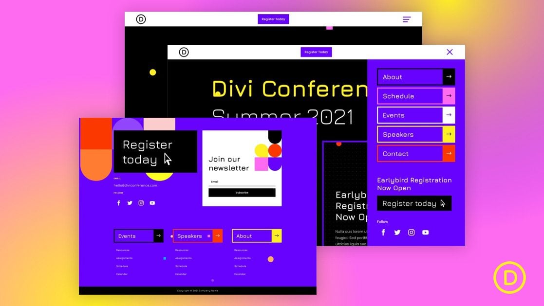 Download a FREE Header and Footer Template for Divi’s Virtual Conference Layout Pack