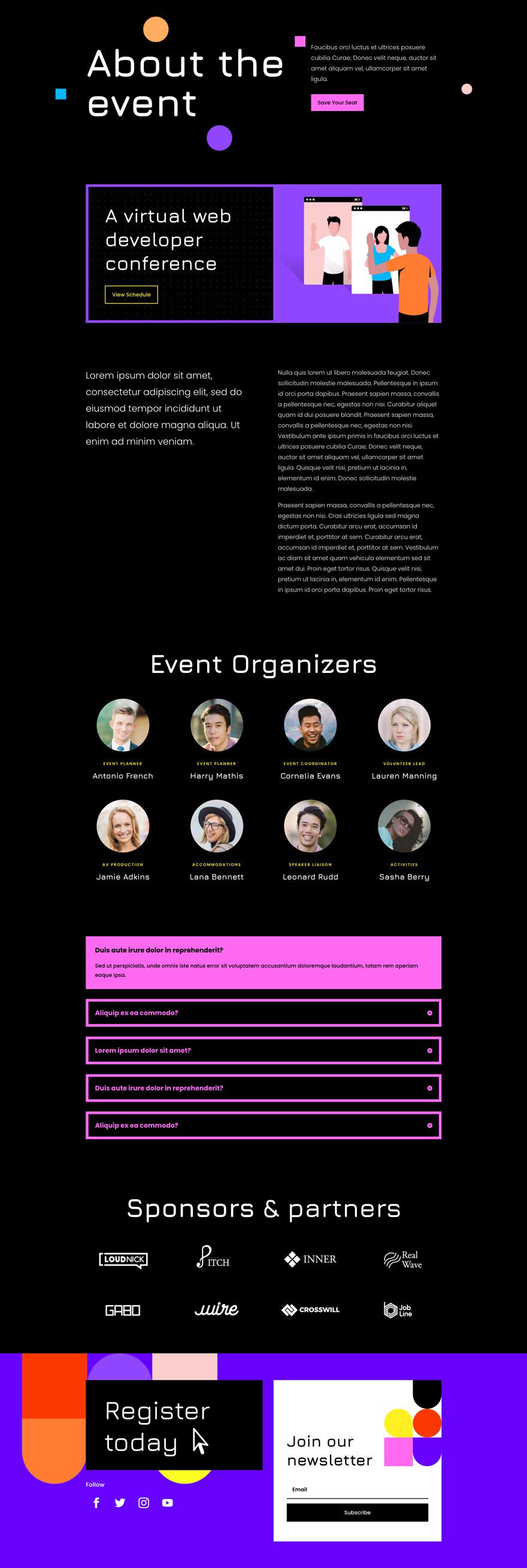divi virtual conference layout pack