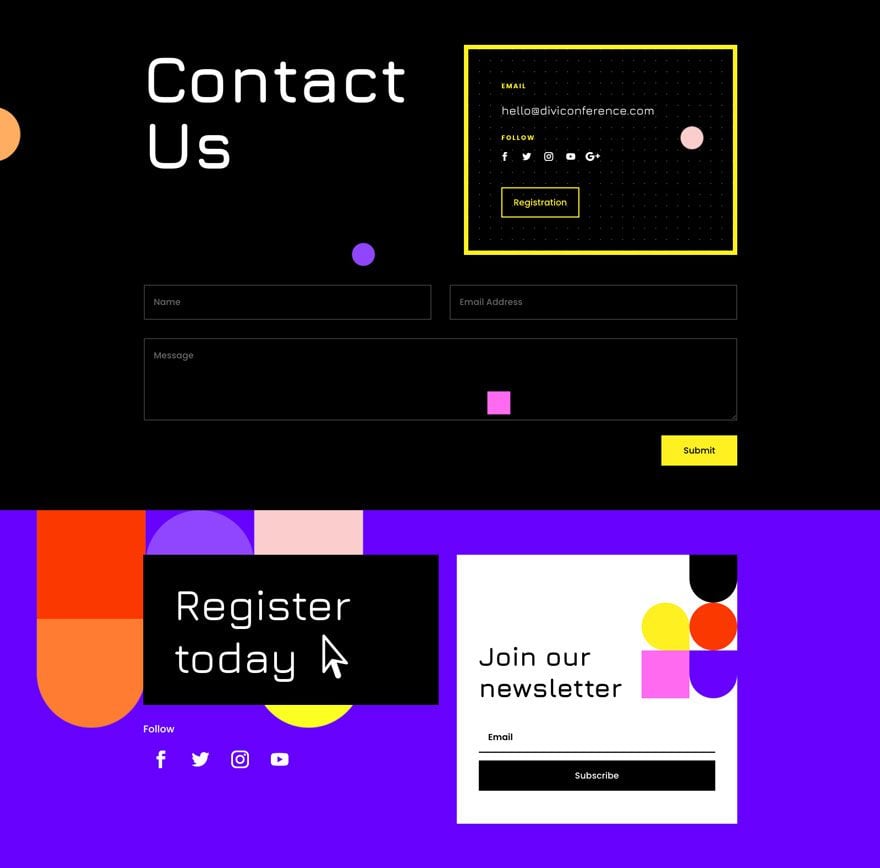 divi virtual conference layout pack