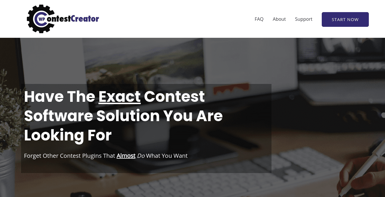 The WP Contest Creator plugin website.