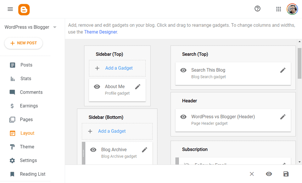 wordpress vs blogger