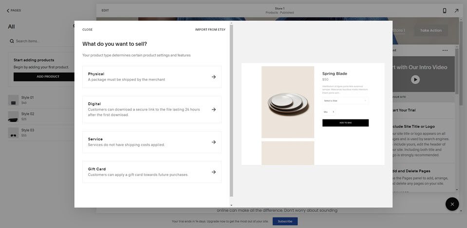 wordpress vs squarespace ecommerce