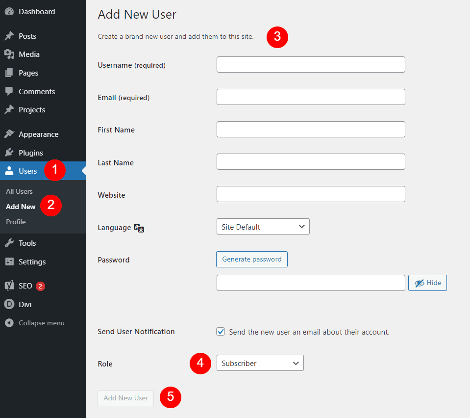 Manually Add New Users