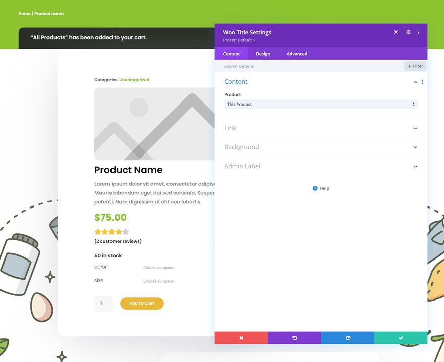 grocery delivery product page template