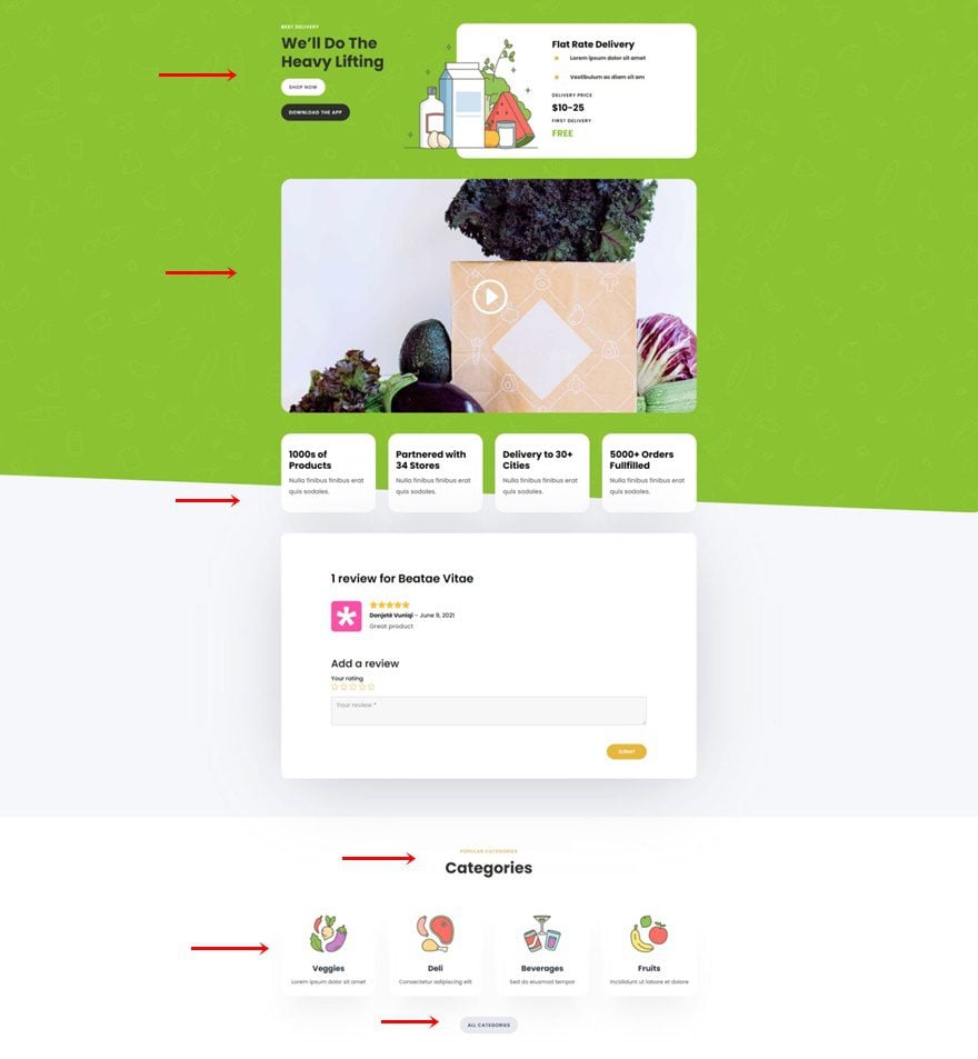 grocery delivery product page template