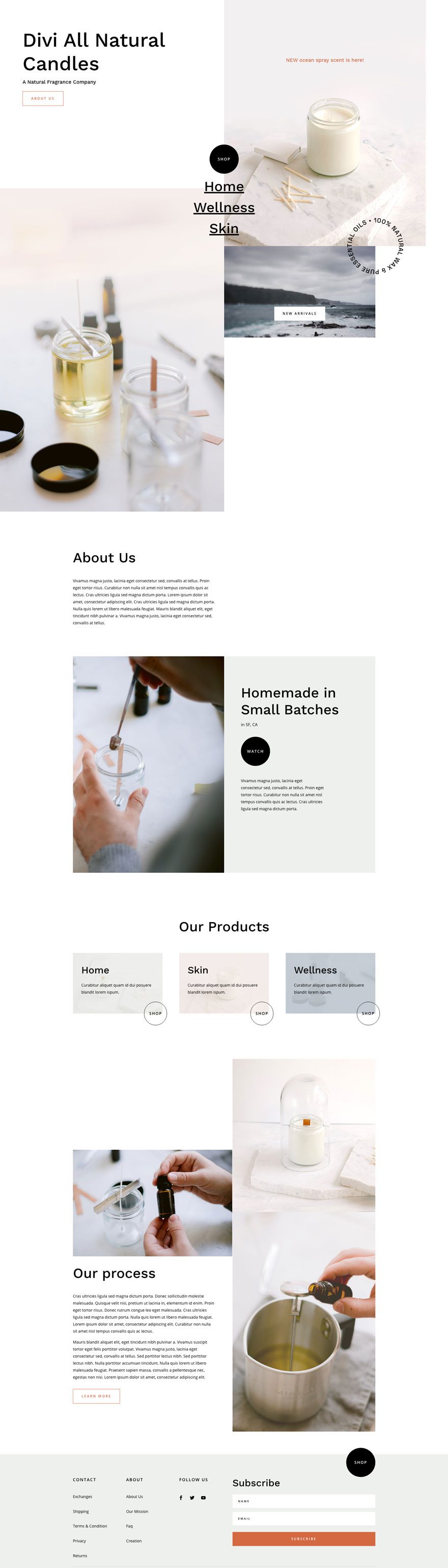 divi candle making layout pack