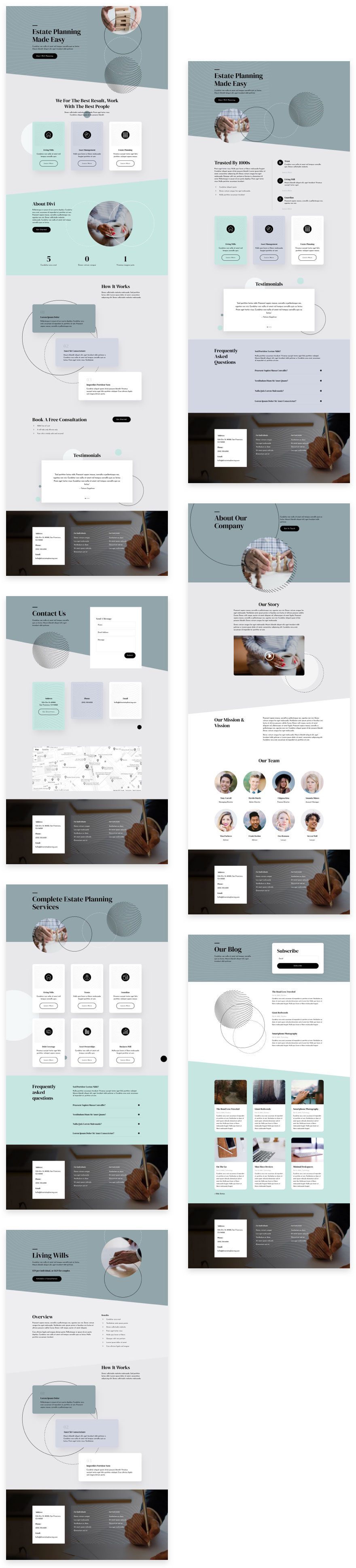 divi estate planning layout pack