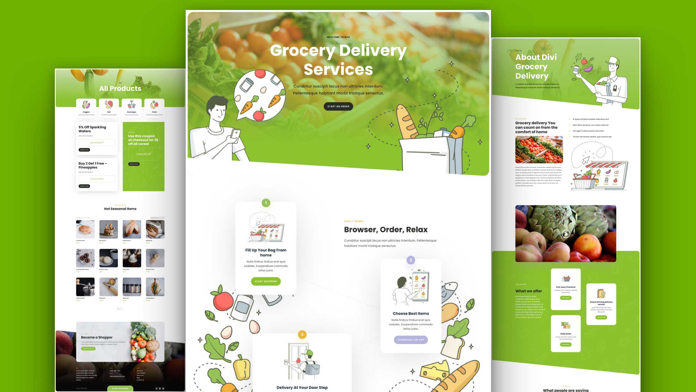 Get a FREE Grocery Delivery Layout Pack for Divi