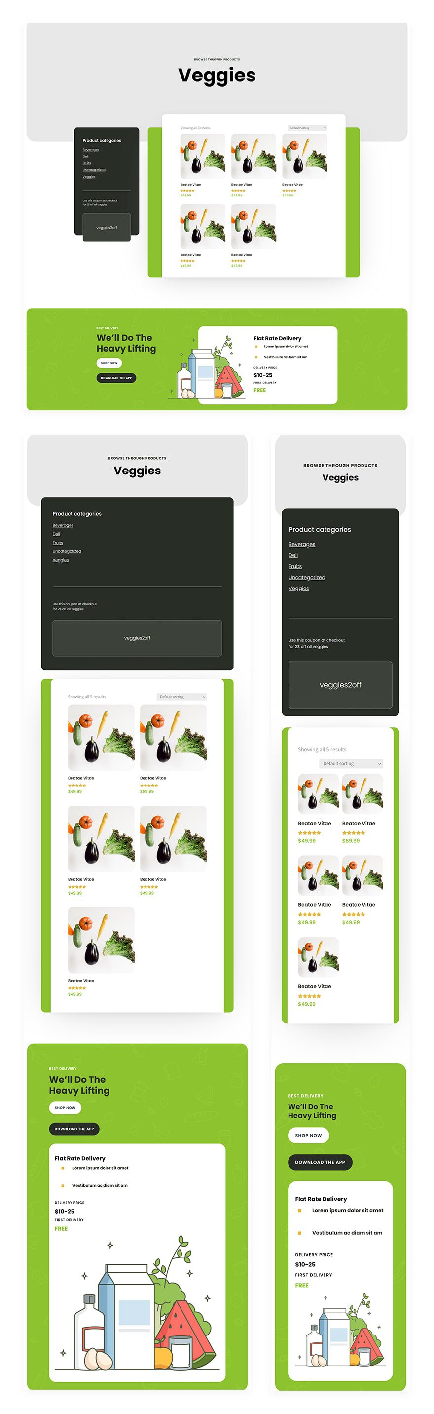 grocery delivery product category page template