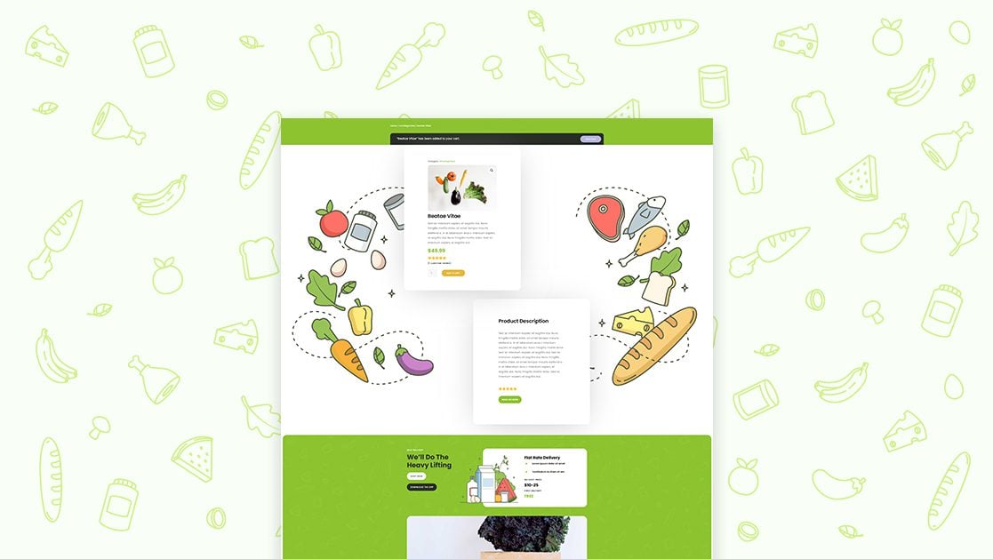 Download a FREE Product Page Template for Divi’s Grocery Delivery Layout Pack
