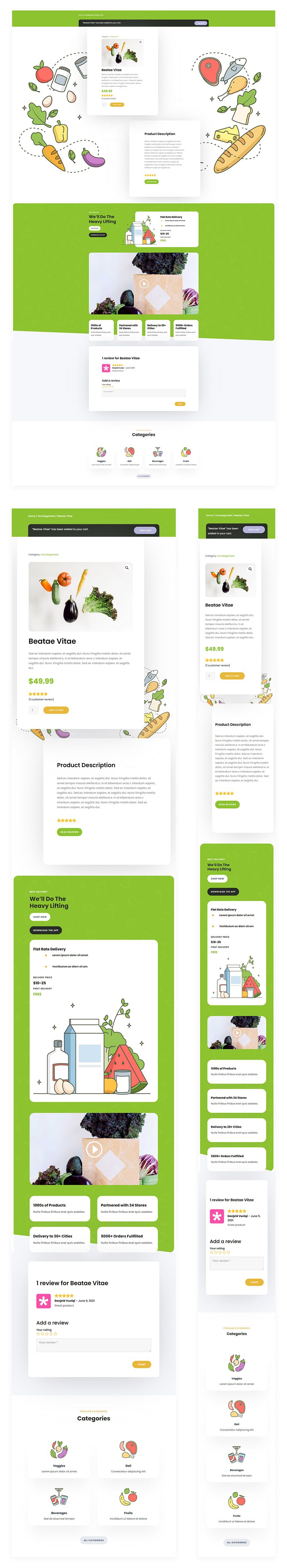 grocery delivery product page template
