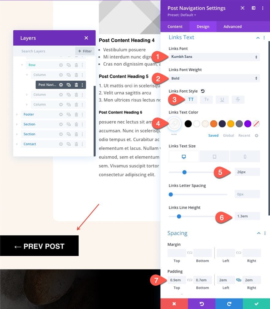 divi sticky post navigation bar