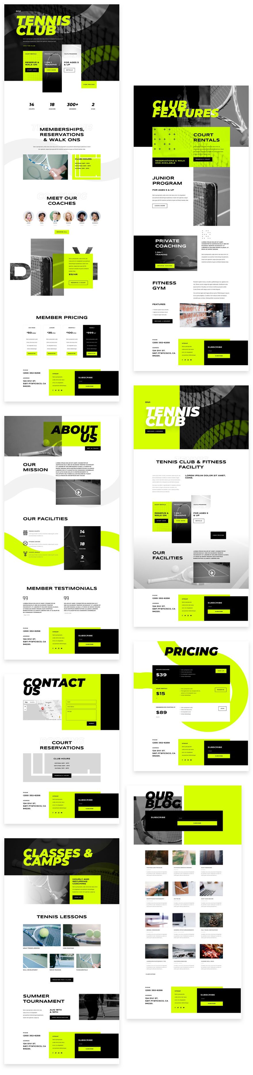 Get a FREE Tennis Club Layout Pack for Divi