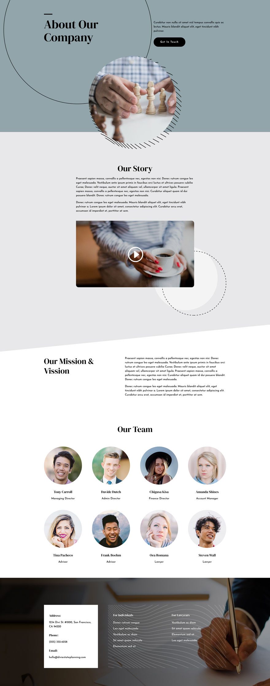 divi estate planning layout pack