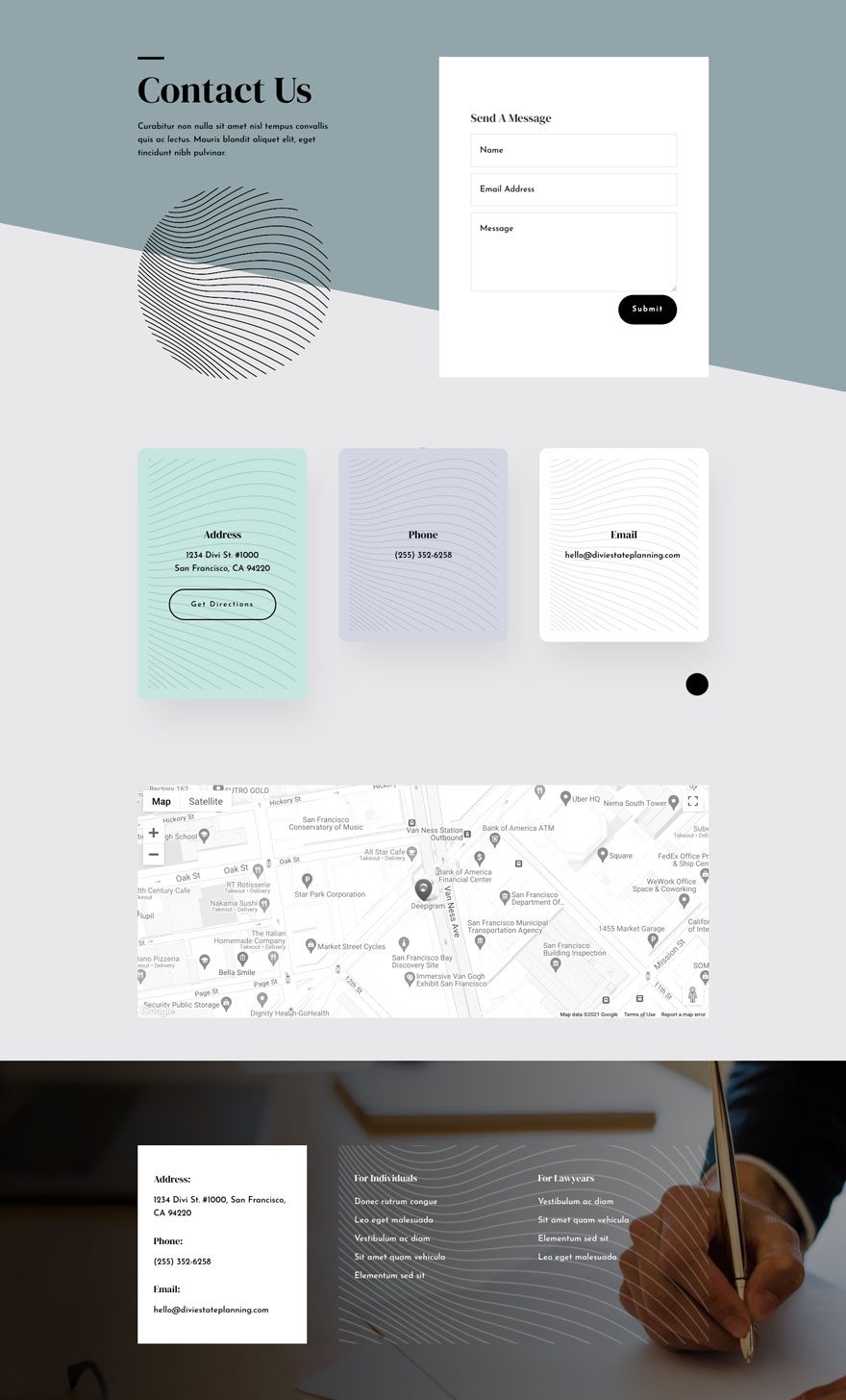 divi estate planning layout pack