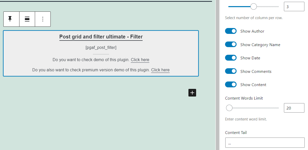 Adding a filtered grid block to WordPress