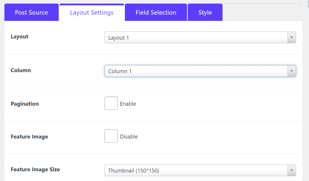 Configuring your post grid