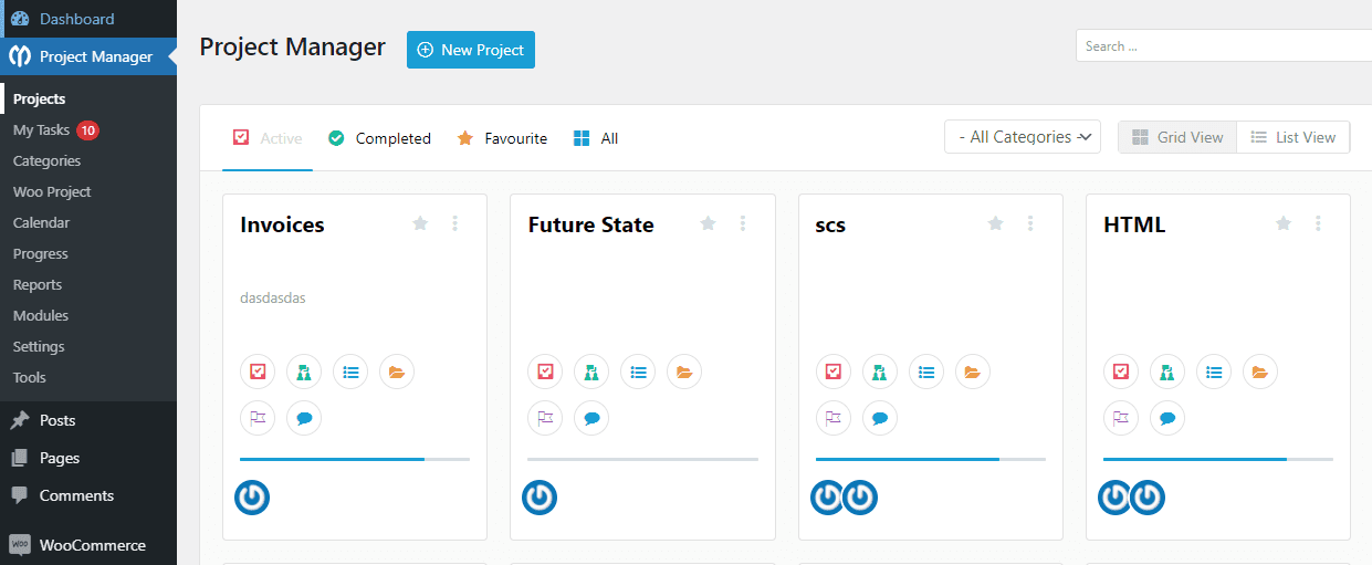 Adding new tasks to the project manager