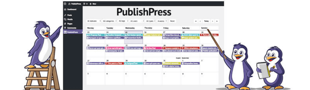 The PublishPress Editorial Calendar plugin, one of the best WordPress plugins for bloggers.