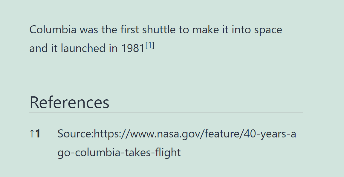 Adding a references section to WordPress
