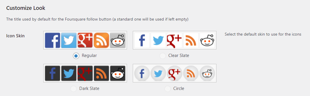 Choosing the style of your social sharing buttons