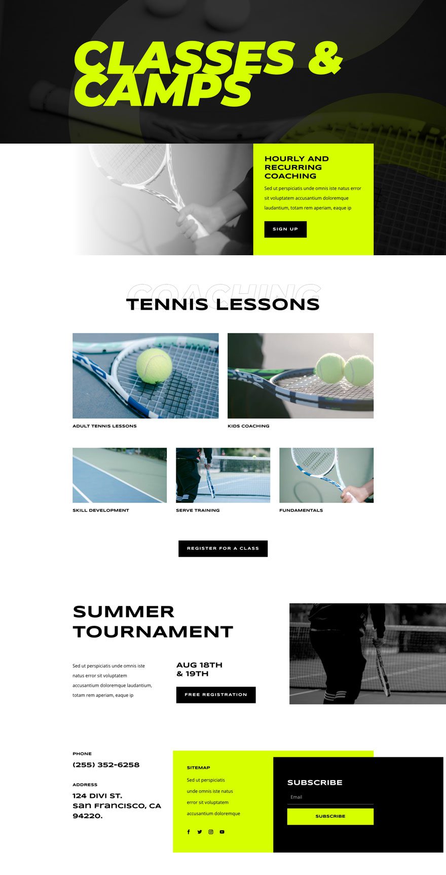 tennis club website