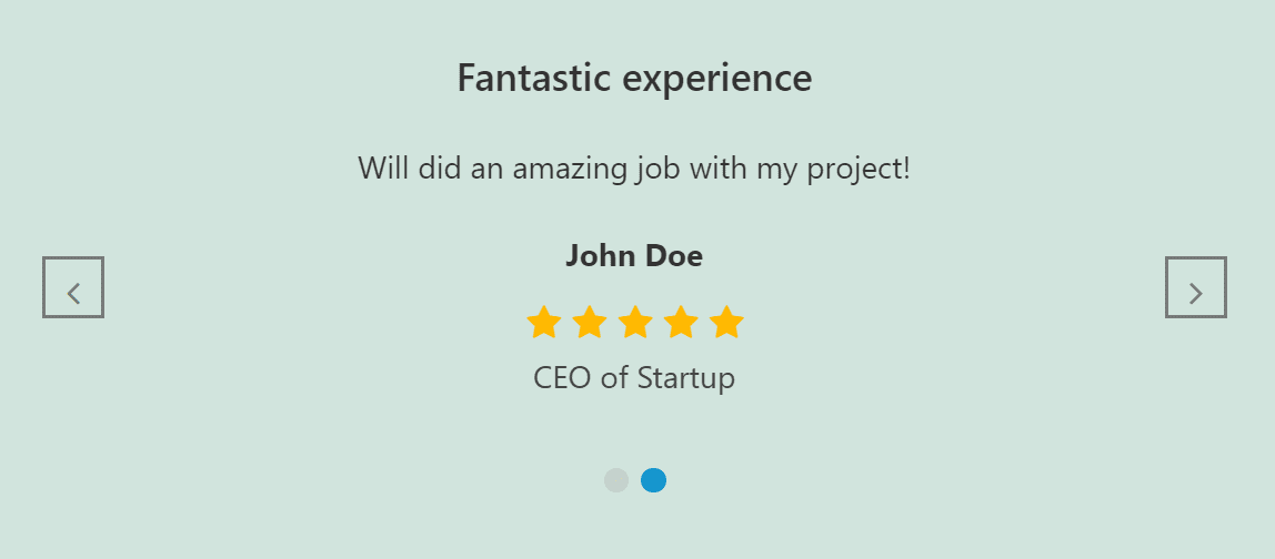 A testimonial slider