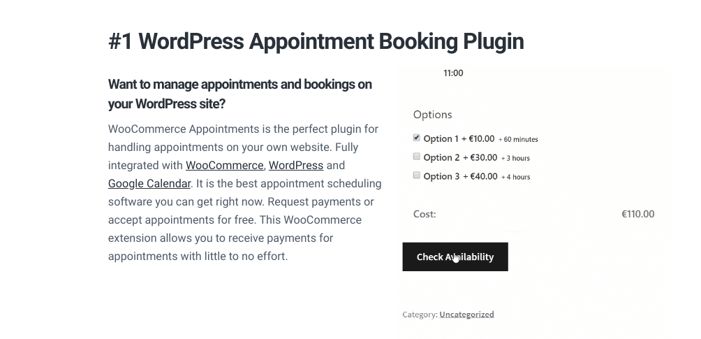 The WooCommerce Appointments plugin by BookingWP.