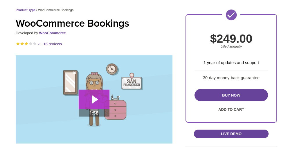 The WooCommerce Bookings extension.