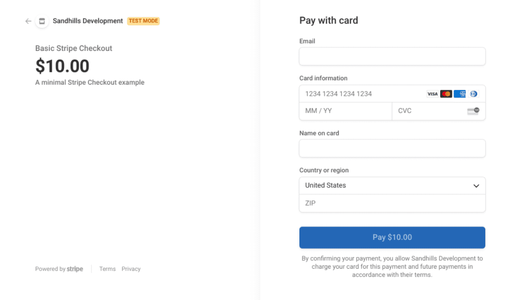 A demo of the WP Simple Pay plugin.