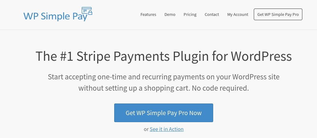 The WP SImple Pay website.