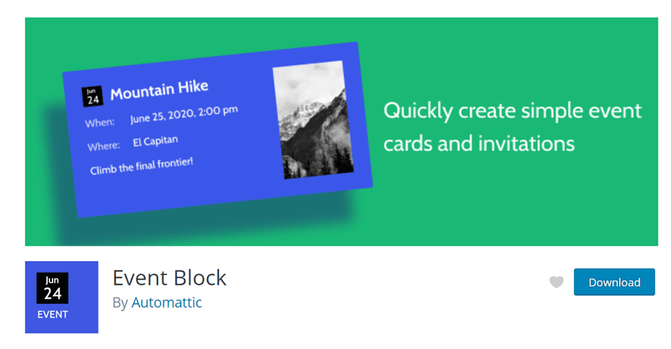 event block by automattic