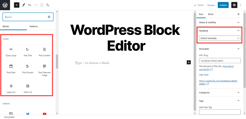 wordpress block editor 5.8