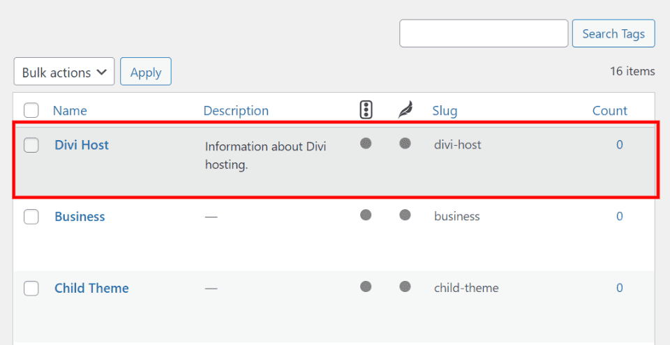 Creating WordPress Tags in the Tag Editor