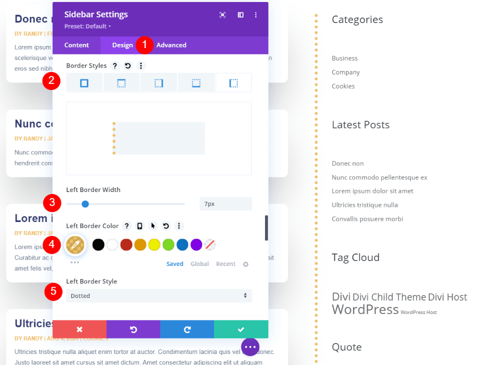 Creating a Custom Divi Sidebar Border