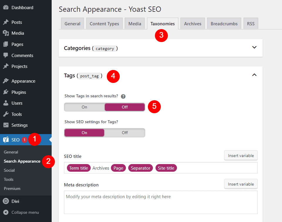 Optimizing Categories and Tags with Yoast