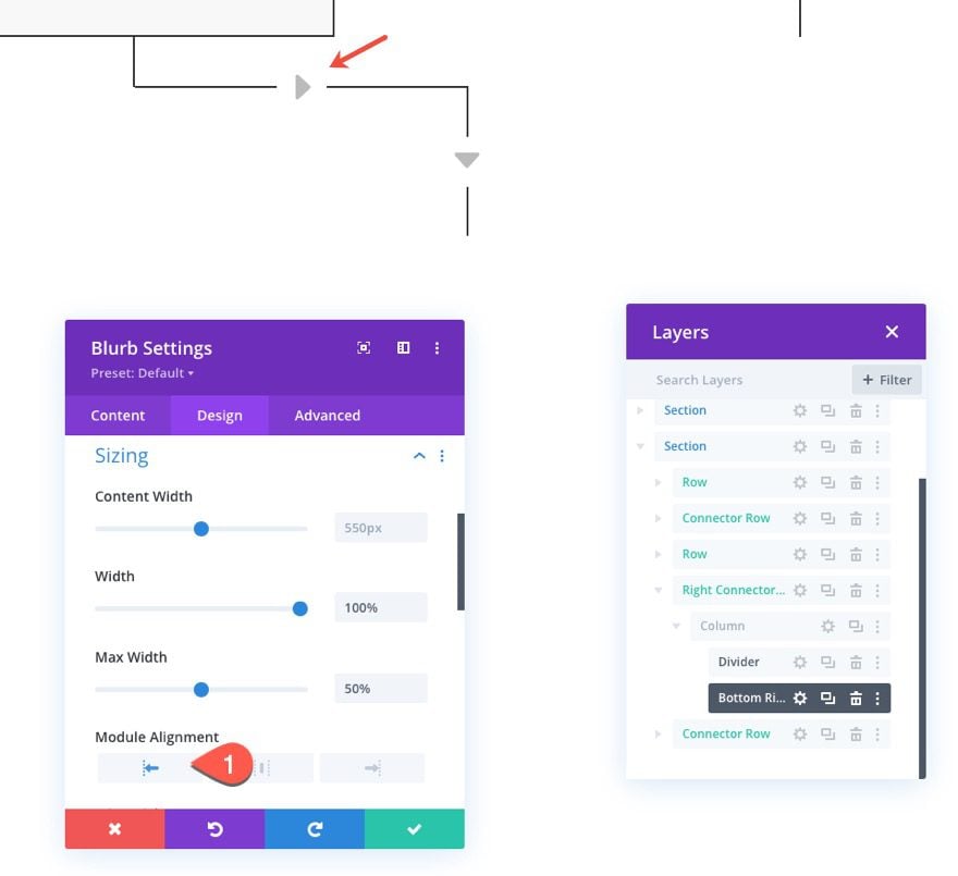 divi flow chart layout