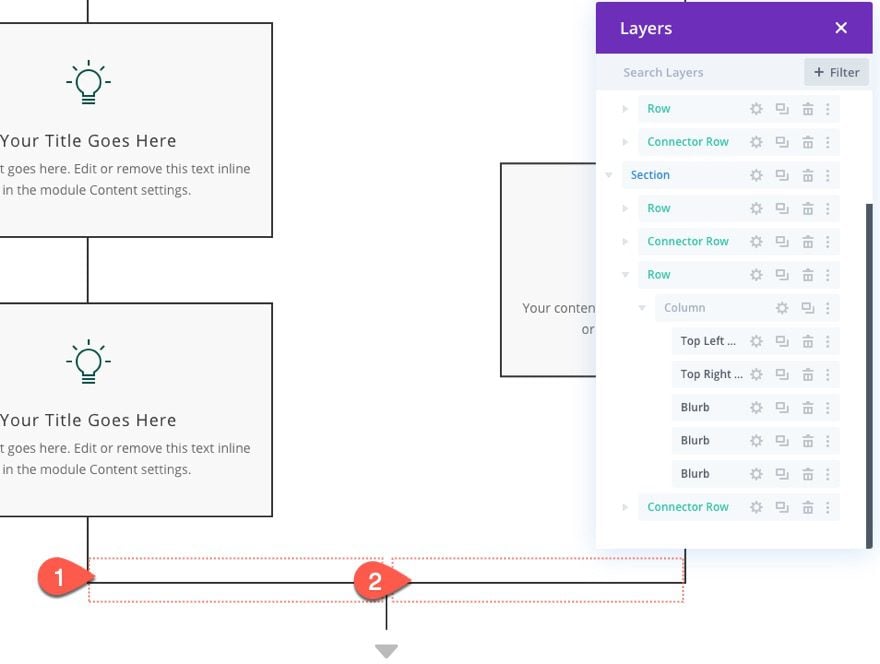 divi flow chart layout