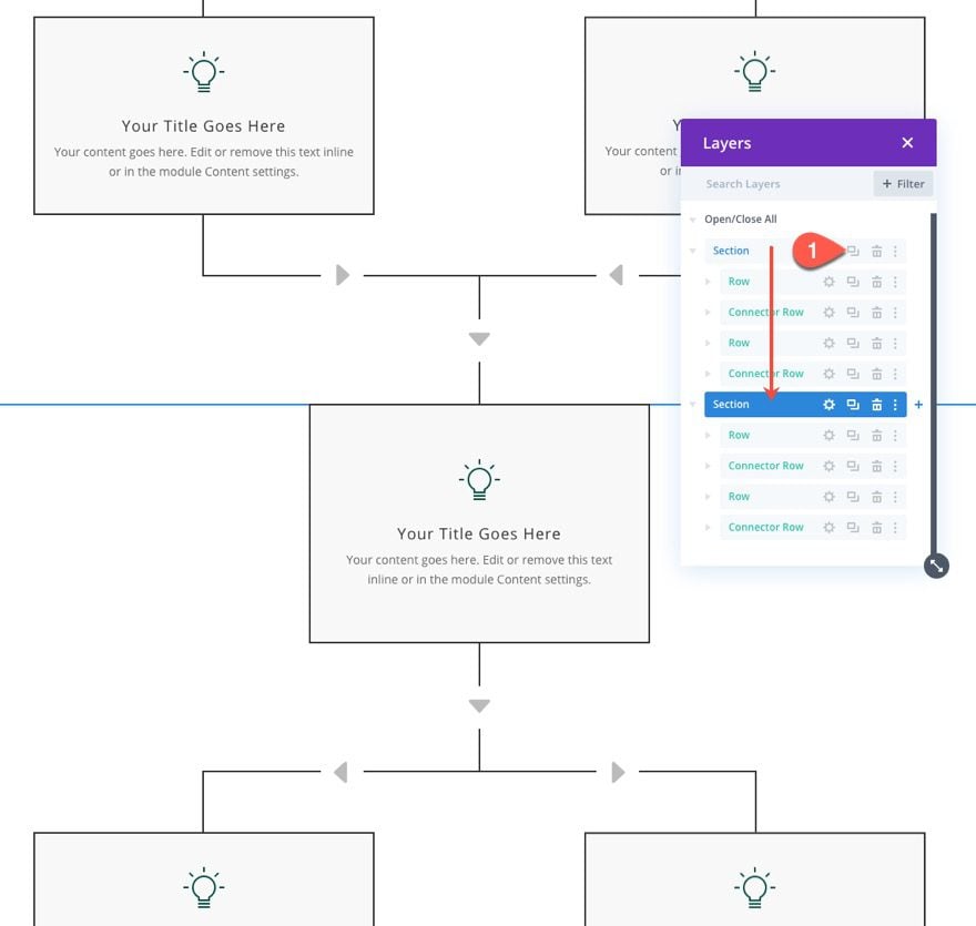 divi flow chart layout