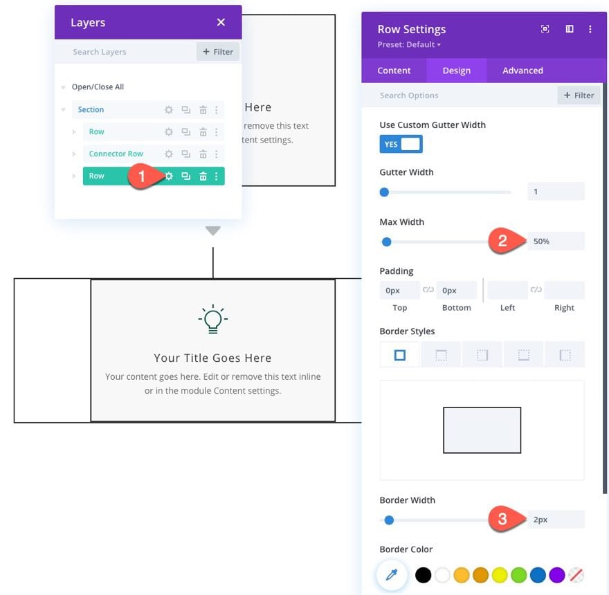 divi flow chart layout