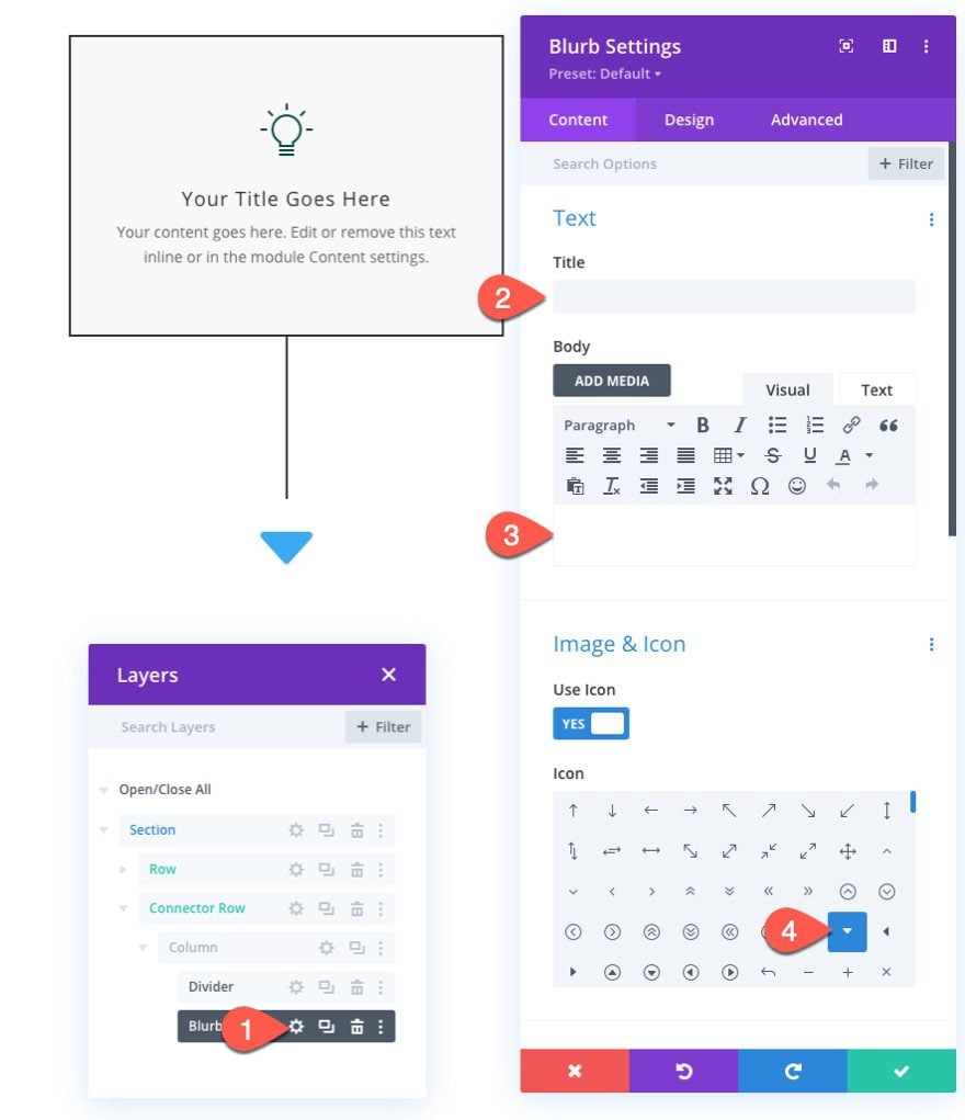 divi flow chart layout