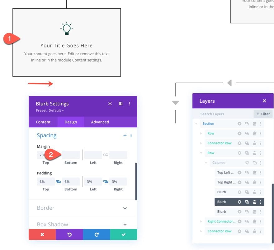 divi flow chart layout