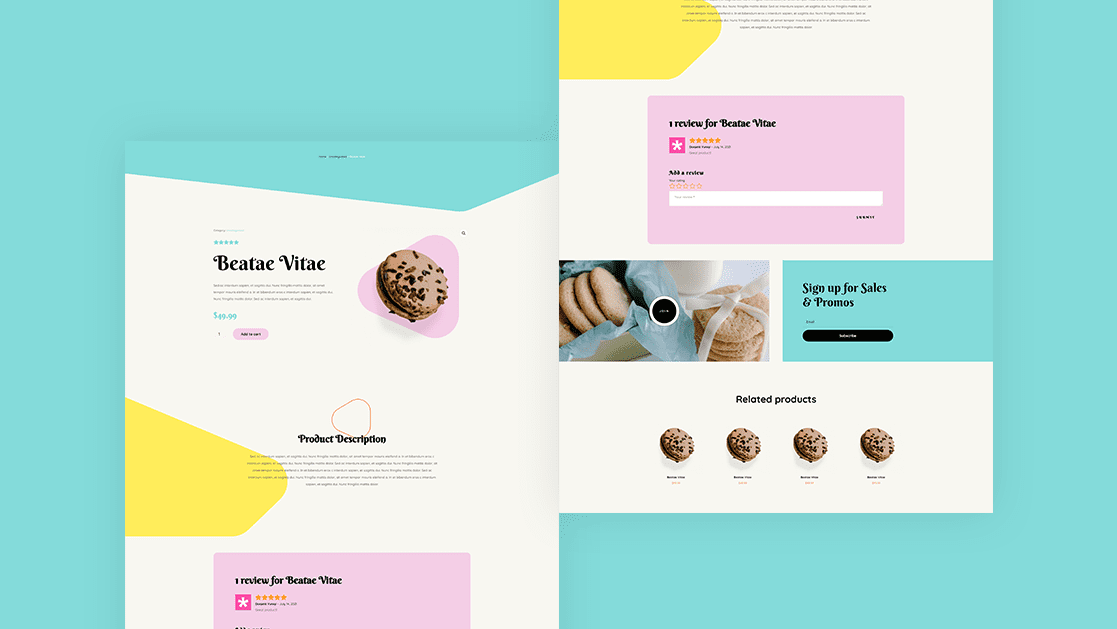 Download a FREE Product Page Template for Divi’s Homemade Cookies Layout Pack